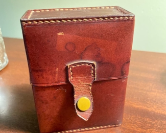 Perfume Bottles in Leather Case. Photo 1 of 3. 