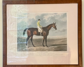 Set of 4 Antique Hand-Painted Etchings (Sold as Set or Individually). Mango - Winner of the Great St. Leger Stakes in 1837; Touchstone - Winner of the Great St. Leger Stakes in 1834, Don John - Winner of the Great St. Leger Stakes in 1838; Little Wonder - Winner of the Great St. Leger Stakes in 1840. Photo 2 of 7. 