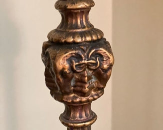 Vintage Neoclassical Style Floor Lamp with Tassel Trim Lamp Shade.   Measures 64" H. Photo 3 of 4. 