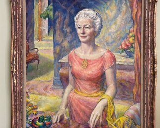 Hubert Ropp, Portrait of a Lady, oil on canvas. Signed by Artist. Measures 28" x 33" unframed; 35" x 41" with Frame. Photo 1 of 2. 