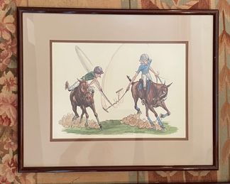 Vintage Polo Match Caricatures - 4 Available (3 Shown). Signed By Artist. Photo 1 of 4. 