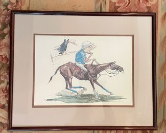Vintage Polo Match Caricatures - 4 Available (3 Shown). Signed By Artist. Photo 3 of 4. 