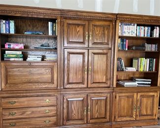 LARGE BOOK CASE W/ SECRETARY DECK