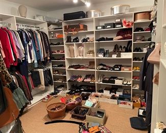 Clothes, shoes and handbags (many have been sold - not a lot left here, but some)