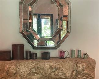 Spectacular antique mirror 3'1" x 2'7" $1000