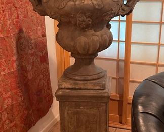 Urn Pot on Pedestal. $700 both pieces. Retails for $1200. This is an amazing piece 4'7" x 2'8".