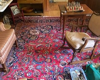 Room size oriental rug, needs some work and cleaning.