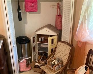 Doll house with furniture.