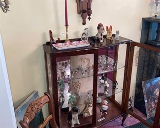 Deco curio with dog collection