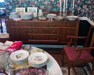 Formal deco dining set, sideboard shown