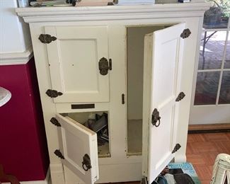 Antique ice chest/ storage cabinet.