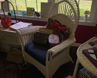 Gothic arch wicker arm chair