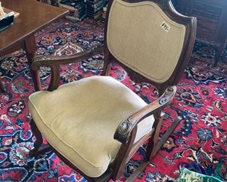 Nicely carved ladies rocker, very comfy!
