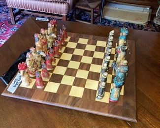 Unique chess set! Indians and settlers
