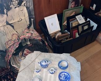 Victorian marble top coffee table, repaired top.
