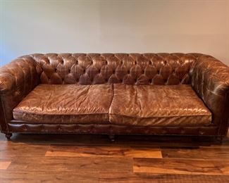 Leather Chesterfield Sofa, Probably By Restoration Hardware