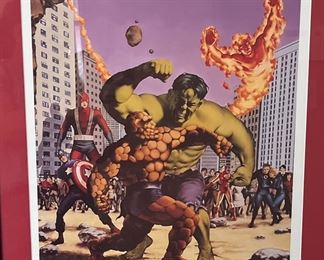 The Thing Versus The Hulk, By John Watson, Signed, Lithograph, 2001