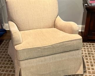 Upholstered Swivel Arm Chair
