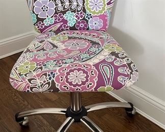 Pottery Barn Retro Floral Upholstered Desk Chair 