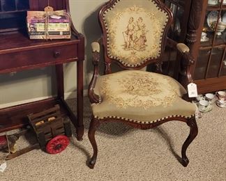 French courting couple arm chair, 