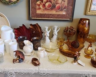 Amber glass, milk glass , etc.
