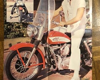 Vintage (1977) Elvis Presley on Harley Davidson Poster (King of Rock)  Rare