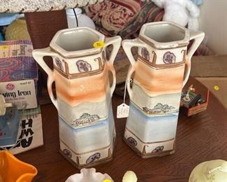 (2) NIPPON VASES