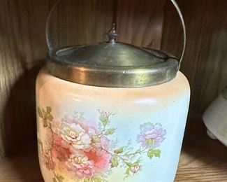 Antique BISCUIT COOKIE JAR CROWN DEVON S.F. & C. ENGLAND PEEK, FREAN & CO.