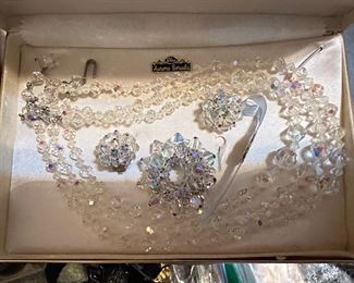 Crystal Aurora Borealis Designer Elco Vintage Jewelry Set