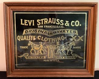 RARE 1973 Levi-Strauss Framed Mirror