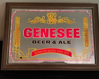 RARE VTG Genesee Beer & Ale Lighted Mirror Sign