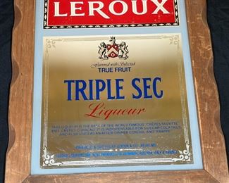 Leroux Triple Sec Liqueur Mirrored Sign