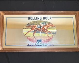 VTG Rolling Rock Beer Kentucky Derby Bar Sign