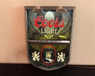 VTG 1970's Coors Light Shield Beer Sign