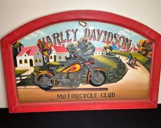 Harley Davidson Motorcycle Club 3D Wooden Sign