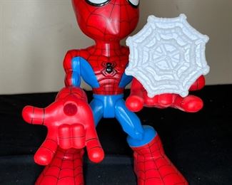 VTG 3 Spider-man Action Figures & Lunch Box