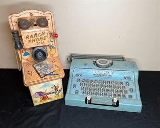 VTG 50's Ranch Phone & Berwin Jr Typewriter