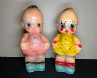 2 VTG Kewpie Carnival Prize Chalk Dolls