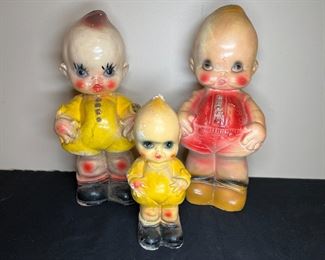 3 VTG Kewpie Carnival Prize Chalk Dolls