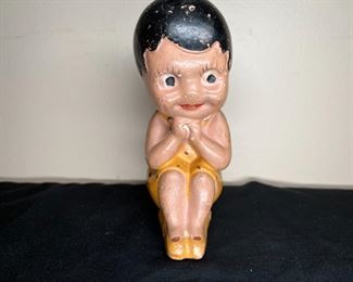 3 VTG Chalkware Carnival Prizes, Spaniel, Indian