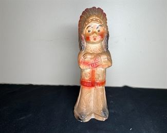 3 VTG Chalkware Carnival Prizes, Spaniel, Indian