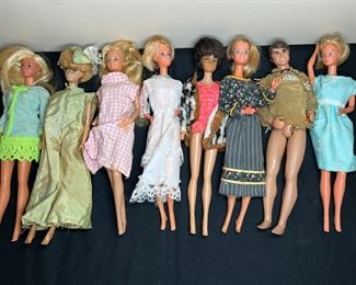 8 VTG Mattel Barbie, Midge, & Ken Dolls