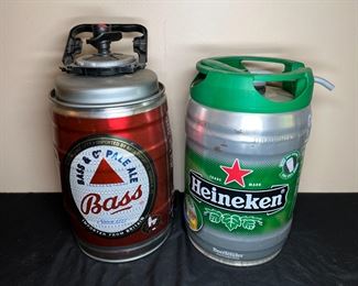 2 Mini Heineken & Bass Beer Kegs