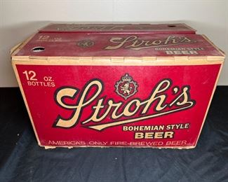 VTG Stroh's 24 CT Original Cardboard Case