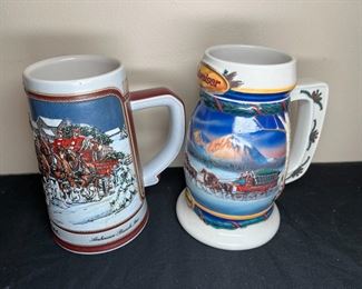 12 Budweiser Beer Steins 1988 - 2001