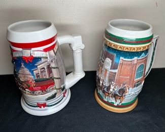 12 Budweiser Beer Steins 1988 - 2001