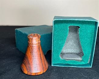 2 VTG Kaleidoscopes Cobalt Glass & Wood Crystal