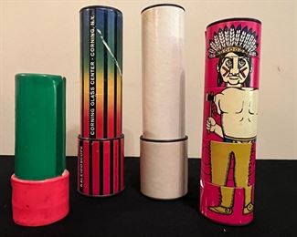4 VTG Kaleidoscopes Corning Glass & Indian