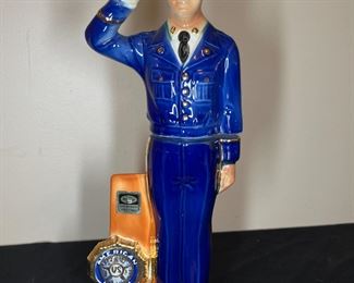 Ezra Brooks Clown & American Leg. Liquor Decanters