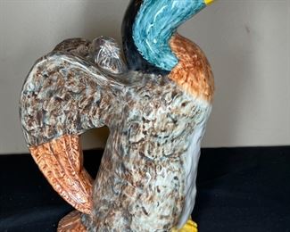 2 Wild Turkey Liquor Decanters & Majolica Duck